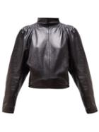 Matchesfashion.com Isabel Marant - Caby High Neck Leather Top - Womens - Black
