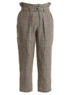 Brunello Cucinelli Check Paperbag-waist Cropped Trousers