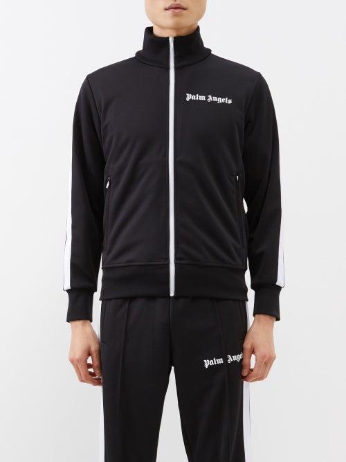 Palm Angels - Logo-print Jersey Track Jacket - Mens - Black White