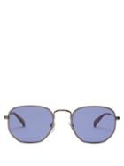 Matchesfashion.com Givenchy - Gv 7147/s Hexagonal Metal Sunglasses - Mens - Navy