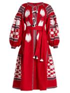 Vita Kin Bird Embroidered Linen Midi Dress