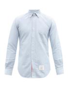 Mens Rtw Thom Browne - Tricolour Stripe-placket Cotton-poplin Shirt - Mens - Blue