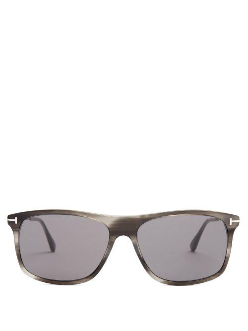 Matchesfashion.com Tom Ford Eyewear - Square Frame Sunglasses - Mens - Grey