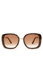 Matchesfashion.com Cartier Eyewear - Trinity Square Tortoiseshell-acetate Sunglasses - Womens - Tortoiseshell
