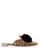 Matchesfashion.com Aquazzura - Powder Puff Backless Loafers - Womens - Leopard