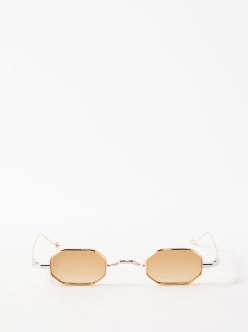 Jacques Marie Mage - X Lou Doillon The Burn Titanium Sunglasses - Womens - Gold Multi