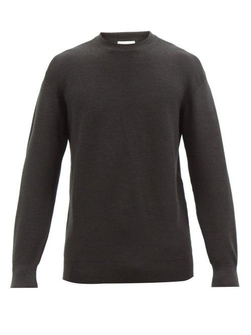Lemaire - Crew-neck Merino-blend Sweater - Mens - Dark Grey