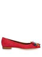 Malone Souliers Billie Embellished Point-toe Suede Flats