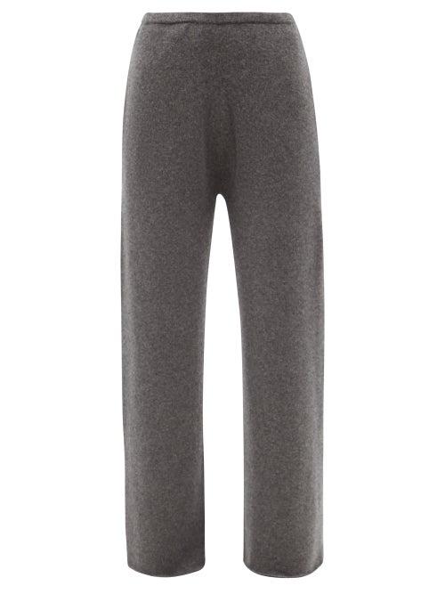 Matchesfashion.com Raey - Wide-leg Organic-cashmere Knitted Trousers - Womens - Charcoal