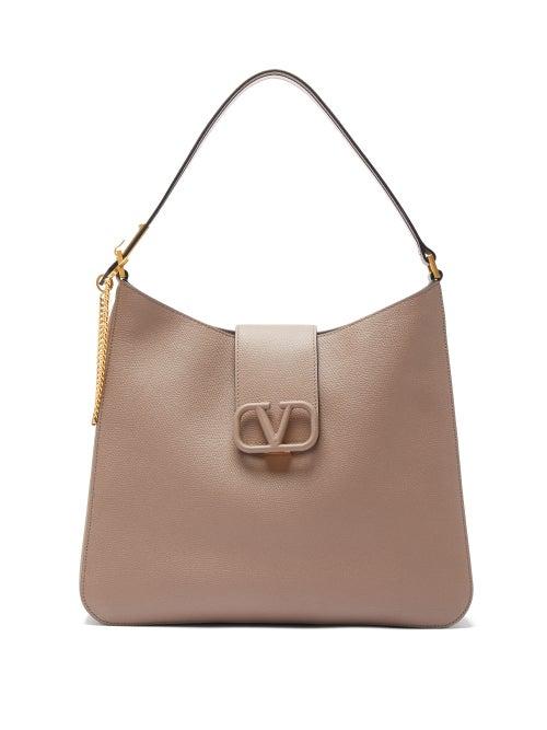 Matchesfashion.com Valentino Garavani - V-sling Grained Leather Shoulder Bag - Womens - Grey