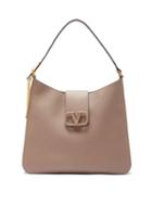 Matchesfashion.com Valentino Garavani - V-sling Grained Leather Shoulder Bag - Womens - Grey
