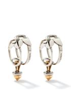 Alexander Mcqueen - Skull Safety-pin Earrings - Womens - Silver Gold