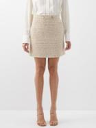 Valentino - Roman Stud Cotton-blend Tweed Mini Skirt - Womens - Gold