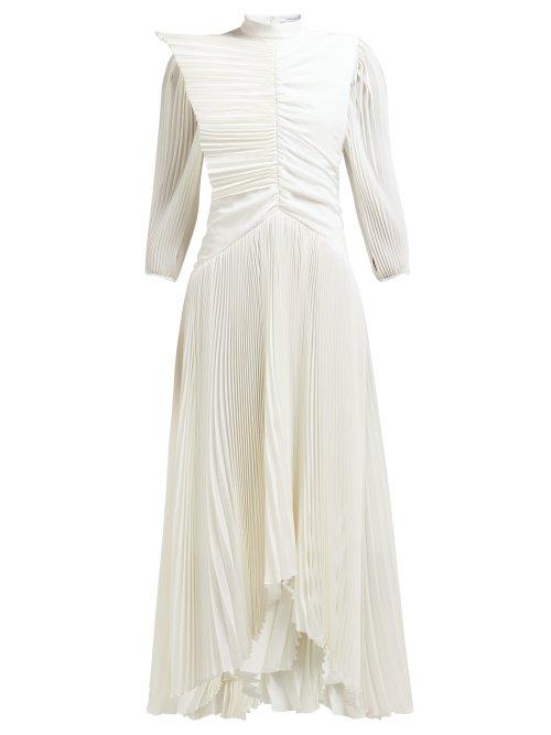 Matchesfashion.com Givenchy - Pleated Silk Crepe De Chine Gown - Womens - Ivory