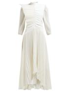 Matchesfashion.com Givenchy - Pleated Silk Crepe De Chine Gown - Womens - Ivory