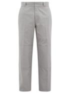 Matchesfashion.com Raf Simons - Illusion Emboidered Cotton Twilll Trousers - Mens - Grey