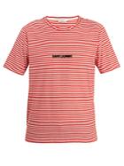 Saint Laurent Logo-jacquard Striped Cotton T-shirt