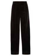 Amanda Wakeley High-rise Wide-leg Cotton-velvet Trousers