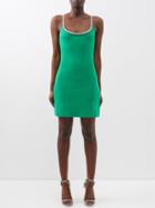 Paco Rabanne - Crystal-embellished Ribbed-knit Mini Dress - Womens - Green