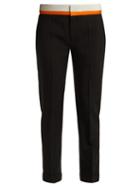 Matchesfashion.com Haider Ackermann - Contrast Panel Wool Blend Trousers - Womens - Black