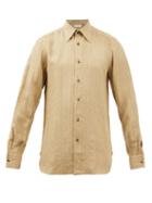 Giuliva Heritage Collection - Luigi Pinstriped Linen-hopsack Shirt - Mens - Beige