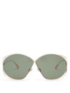 Matchesfashion.com Dior Eyewear - Stellaire2 Oversized Metal Sunglasses - Womens - Gold Multi