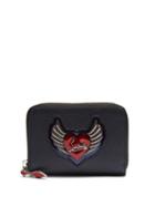 Matchesfashion.com Christian Louboutin - Panettone Heart Embellished Leather Coin Purse - Womens - Blue Multi