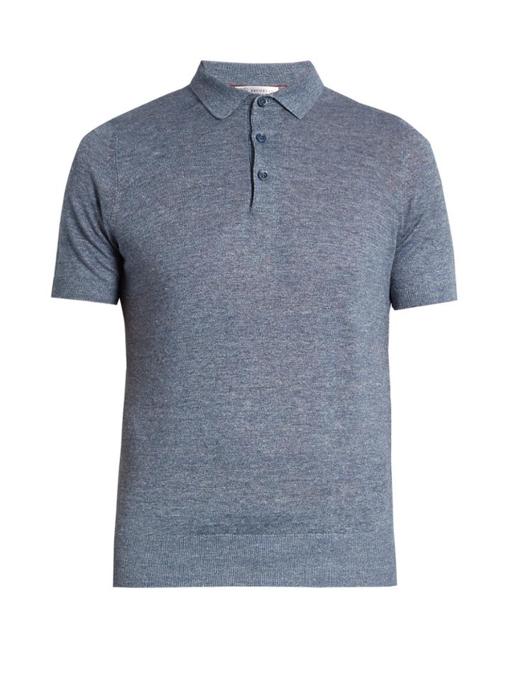 Brunello Cucinelli Linen And Cotton-blend Polo Shirt