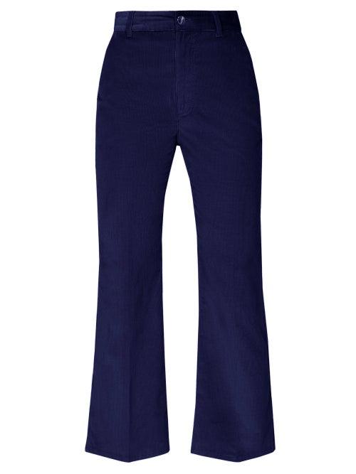 Matchesfashion.com Altuzarra - Adler Kick Flare Corduroy Trousers - Womens - Blue
