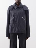 Lemaire - Layered-collar Zipped Cotton-twill Jacket - Womens - Dark Grey
