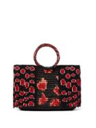 Matchesfashion.com Sensi Studio - Bead Embellished Toquilla Straw Bag - Womens - Black Red
