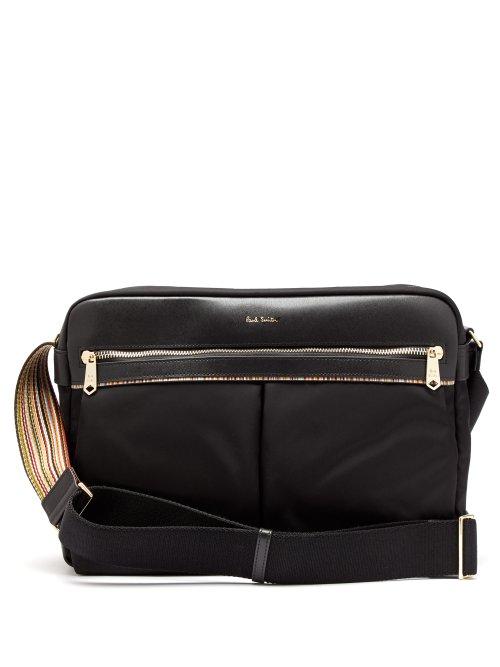 Matchesfashion.com Paul Smith - Signature Stripe Trimmed Messenger Bag - Mens - Black