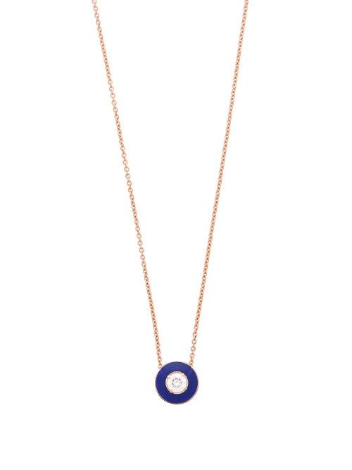 Matchesfashion.com Selim Mouzannar - Mina 18kt Gold, Diamond & Enamel Pendant Necklace - Womens - Blue