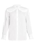 Masscob Hindi Ruffle-trimmed Cotton-gauze Blouse