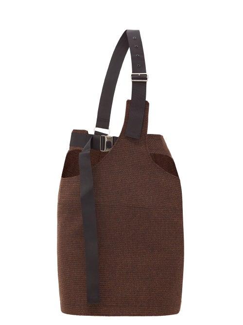 Matchesfashion.com Junya Watanabe - Buckled-strap Wool-tweed Skirt - Womens - Brown
