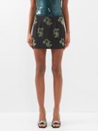 16arlington - Haile Crystal-embellished Jersey Mini Skirt - Womens - Black Multi