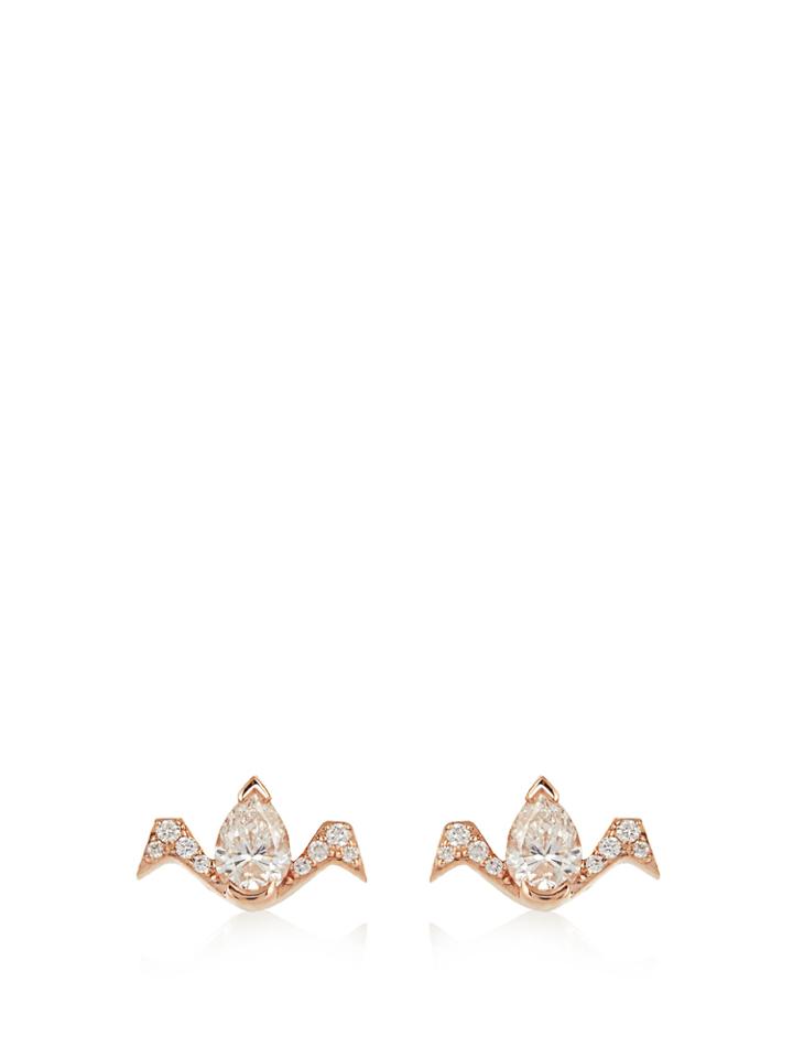 Raphaele Canot Deco Rocks Diamond & Pink-gold Earrings