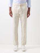 Frescobol Carioca - Oscar Drawstring-waist Linen-blend Trousers - Mens - Beige