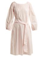 Matchesfashion.com Merlette - Bonaire Belted Smock Dress - Womens - Light Pink