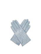 Matchesfashion.com Bottega Veneta - Intrecciato Leather Gloves - Womens - Light Blue
