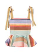 Matchesfashion.com Zimmermann - The Lovestruck Peplum-waist Striped Canvas Top - Womens - Multi