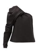 Matchesfashion.com Johanna Ortiz - Forgotten Promises One-shoulder Cotton-blend Top - Womens - Black