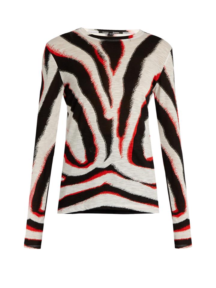Proenza Schouler Zebra-printed Jersey T-shirt