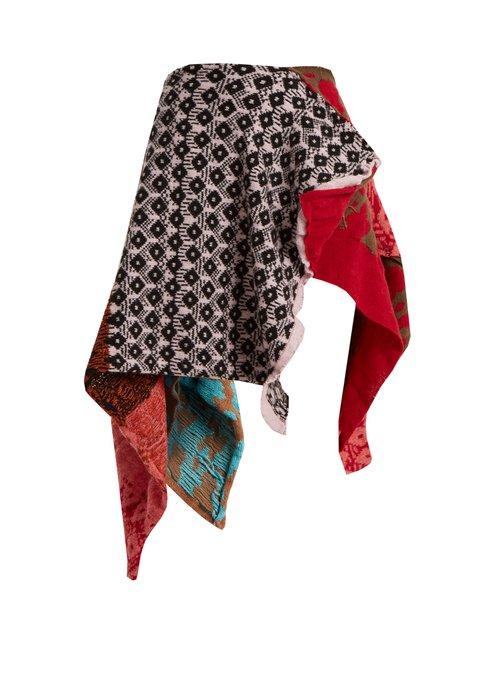 Matchesfashion.com Matty Bovan - Asymmetric Patchwork Skirt - Womens - Multi