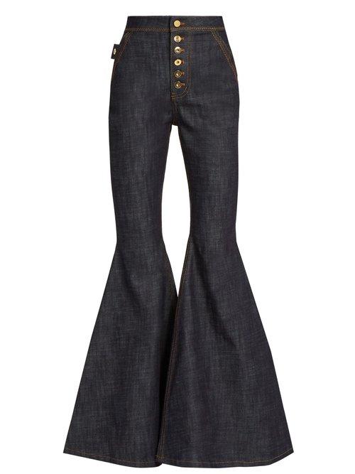 Matchesfashion.com Ellery - Ophelia High Rise Flared Jeans - Womens - Navy
