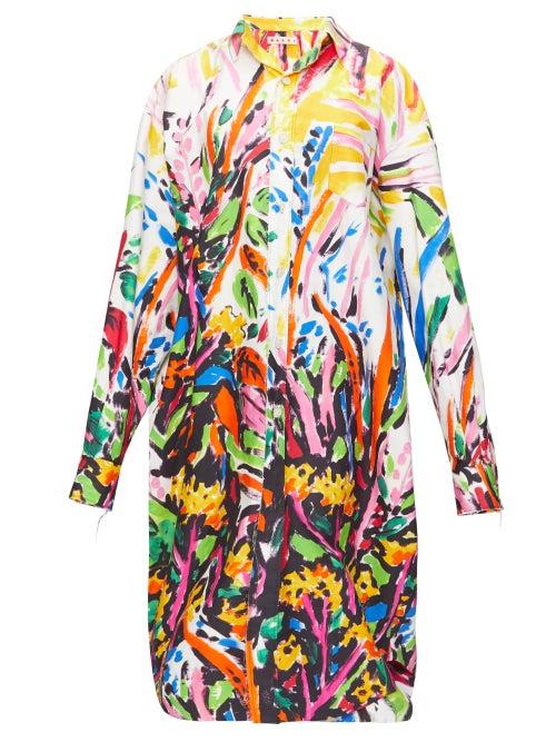 Matchesfashion.com Marni - Fantasia-print Poplin Shirt Dress - Womens - Multi