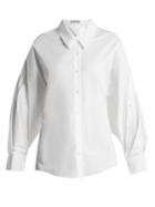 Palmer/harding Balloon-sleeved Stretch-cotton Shirt