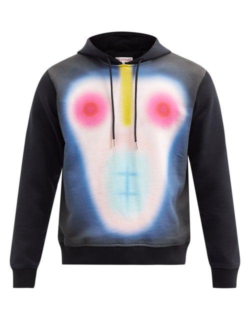 Matchesfashion.com Walter Van Beirendonck - Ghost-print Cotton-jersey Hooded Sweatshirt - Mens - Black Multi