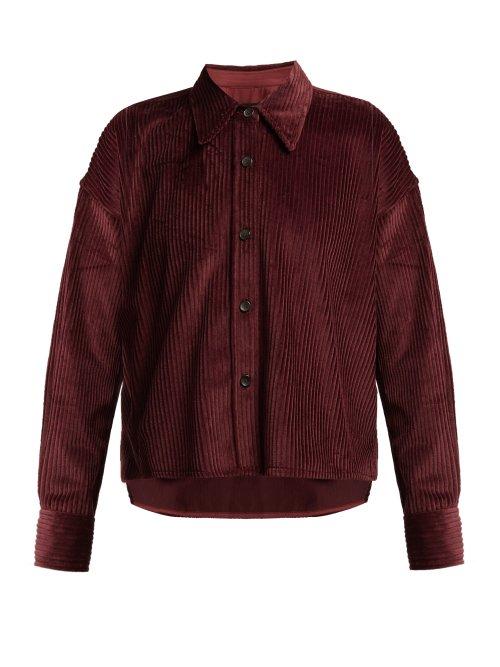 Matchesfashion.com Isabel Marant - Hanao Cropped Cotton Corduroy Shirt - Womens - Burgundy