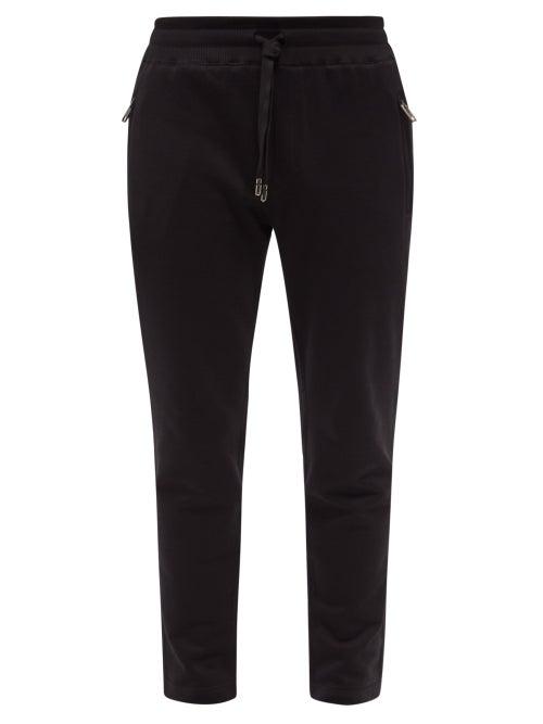 Mens Rtw Dolce & Gabbana - Logo-patch Cotton-jersey Sweatpants - Mens - Black